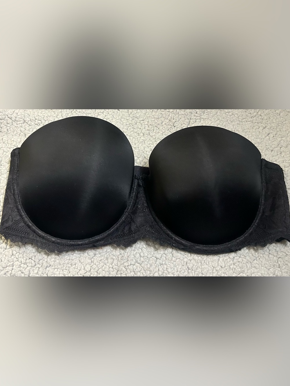 Torrid Curve 40DD Strapless Black Lace Push-Up Bra Balconnette Design
